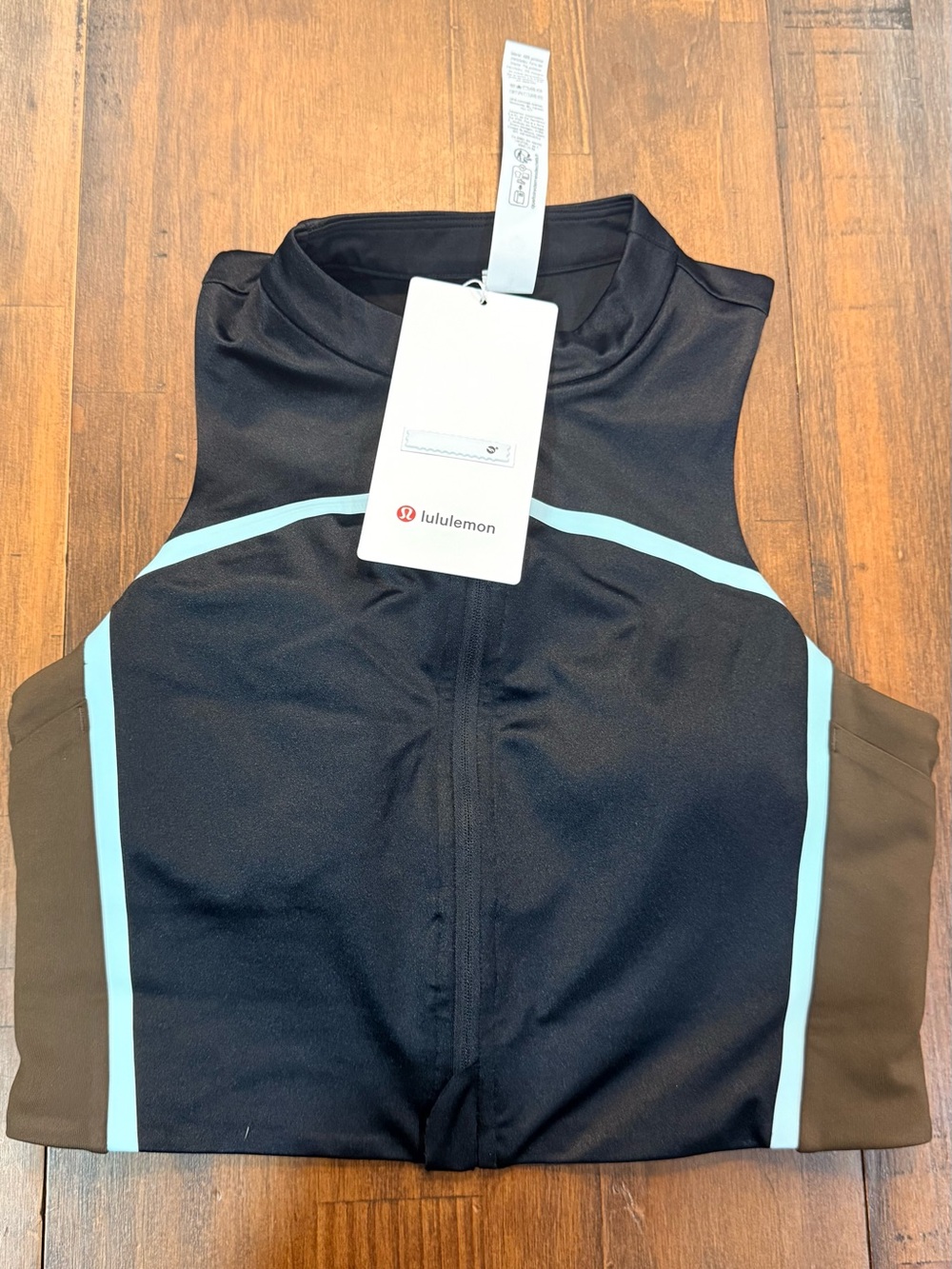 lululemon athletica Black One-Piece with Light Blue Trim
